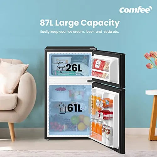 COMFEE' 87L Under Counter Fridge Freezer, Double Door