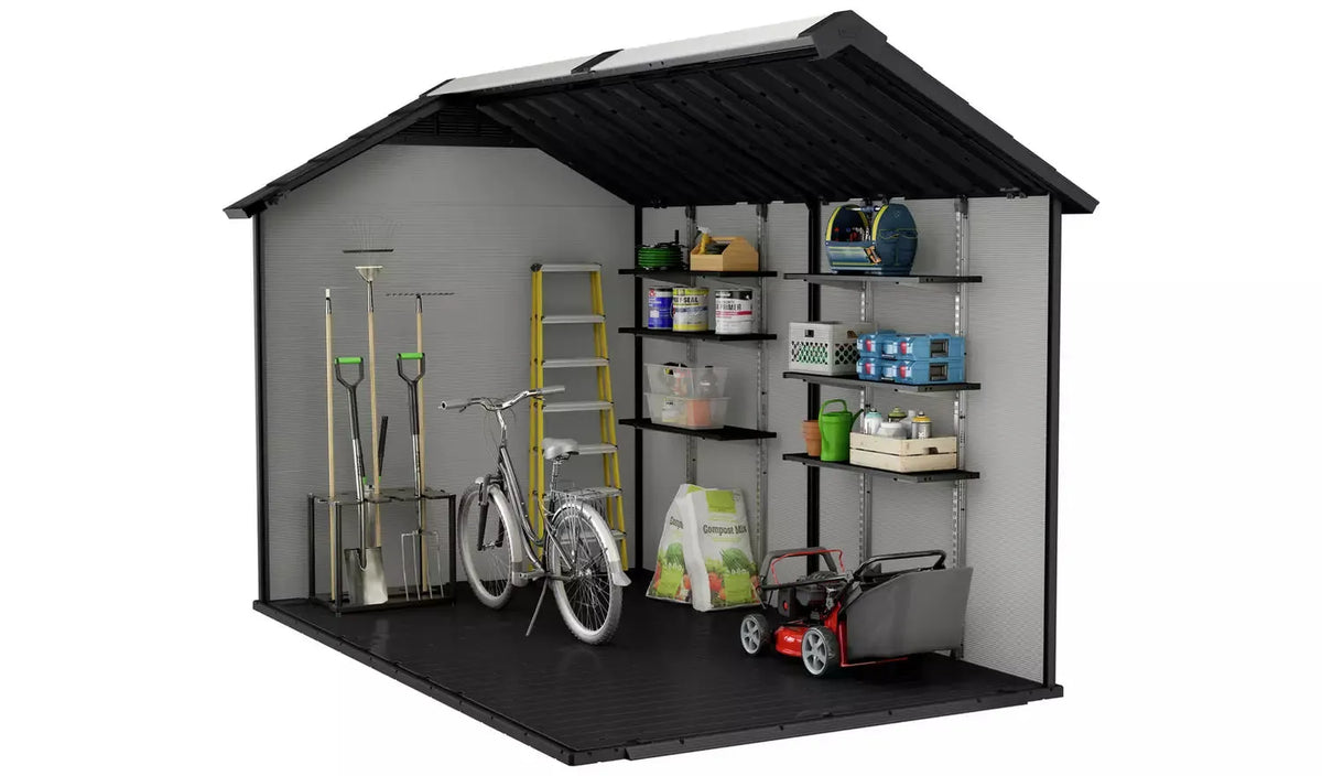 Keter Premier Plastic Garden Shed - Grey