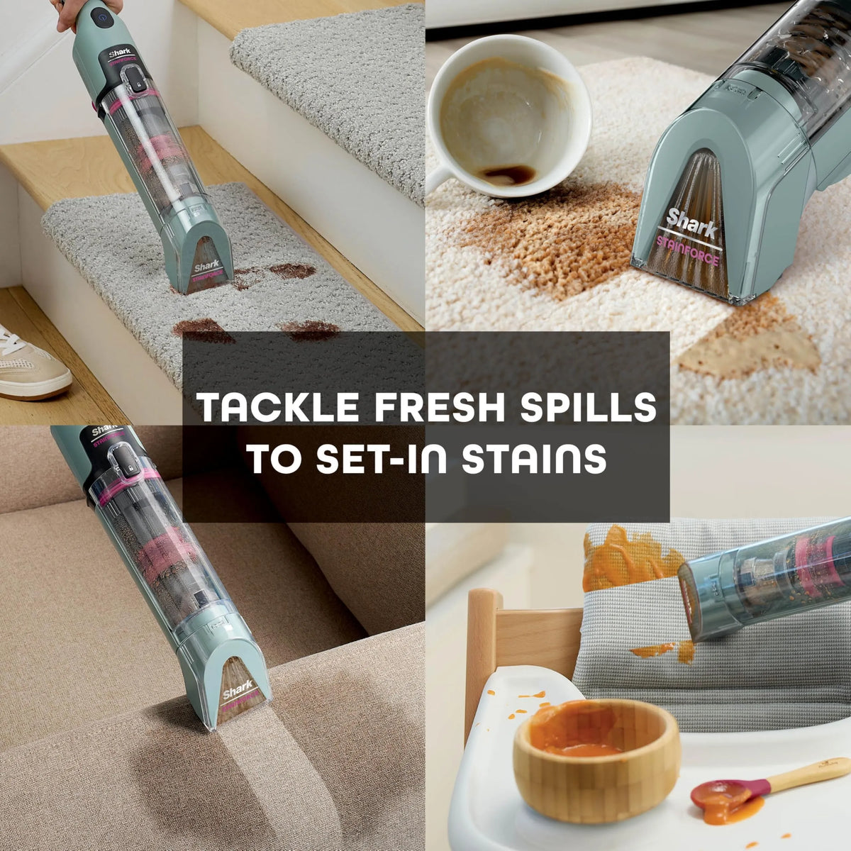 Shark StainForce Cordless Spot Cleaner, Lightweight Portable Spot Stain & Odour Eliminator for Carpets