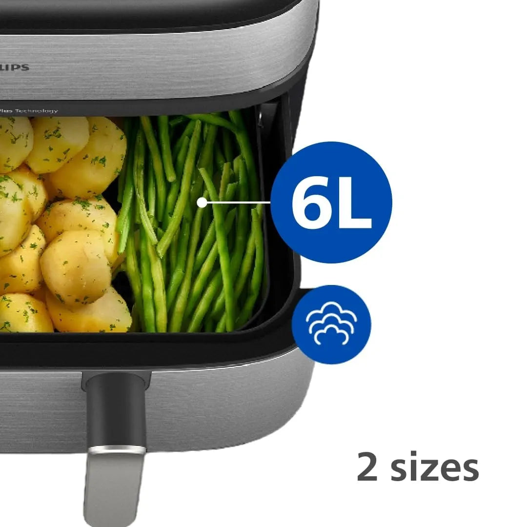 Philips 5000 Series Dual Basket Air Fryer with Steam 9L RapidAir Plus