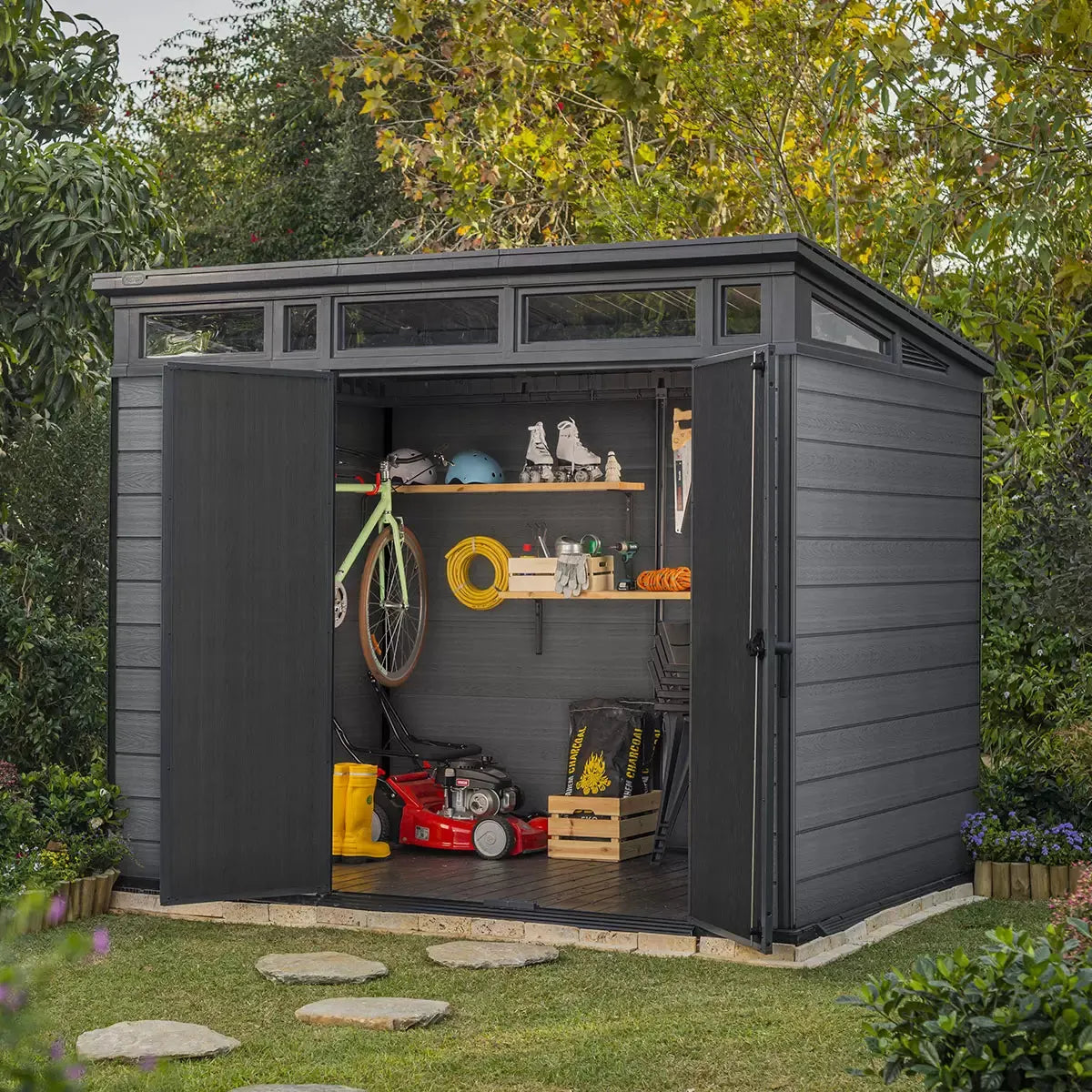 Keter Cortina Resin Garden Shed - Grey