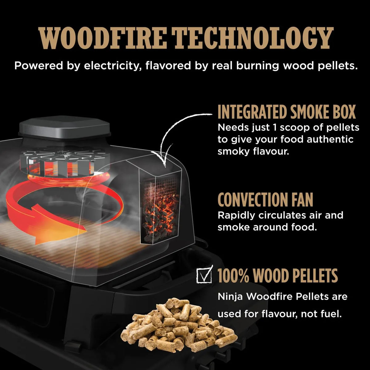 Ninja Woodfire Electric BBQ Grill & Smoker 7-in-1 Outdoor