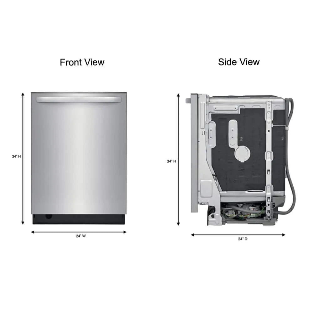 Frigidaire 24 in. Stainless Steel Top Control Built-In Tall Tub Dishwasher with Stainless Steel Tub and 3rd Level Rack, 49 dBA