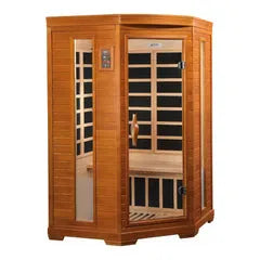 Dynamic Sauna Heming 2-person Corner Low EMF (Under 8MG) FAR Infrared Sauna (Canadian Hemlock)