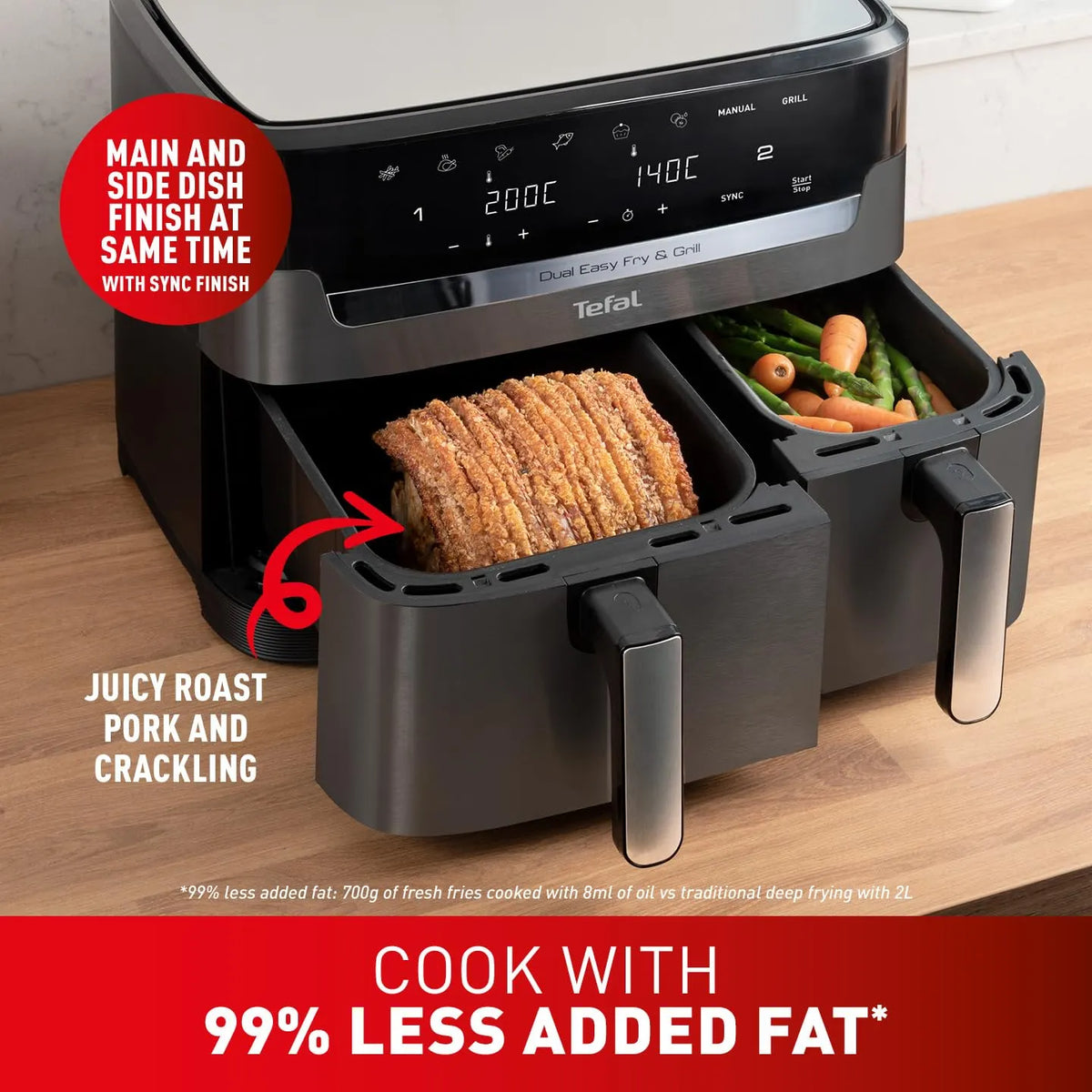 Tefal Easy Fry Dual Zone Digital Air Fryer 8.3 L 8-in-1