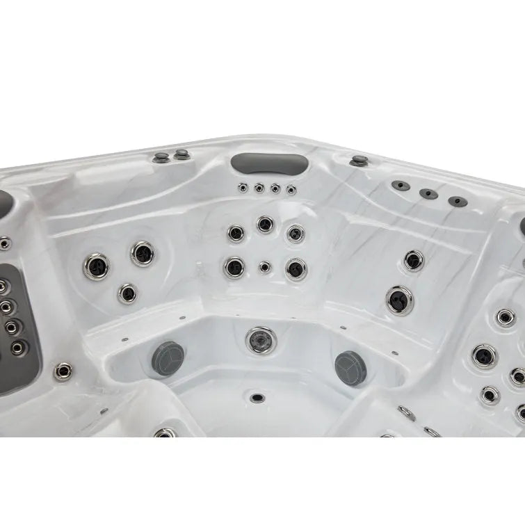Luxury Spas 77 – Jet Acrylic Square Hot Tub with Ozonator in Gray