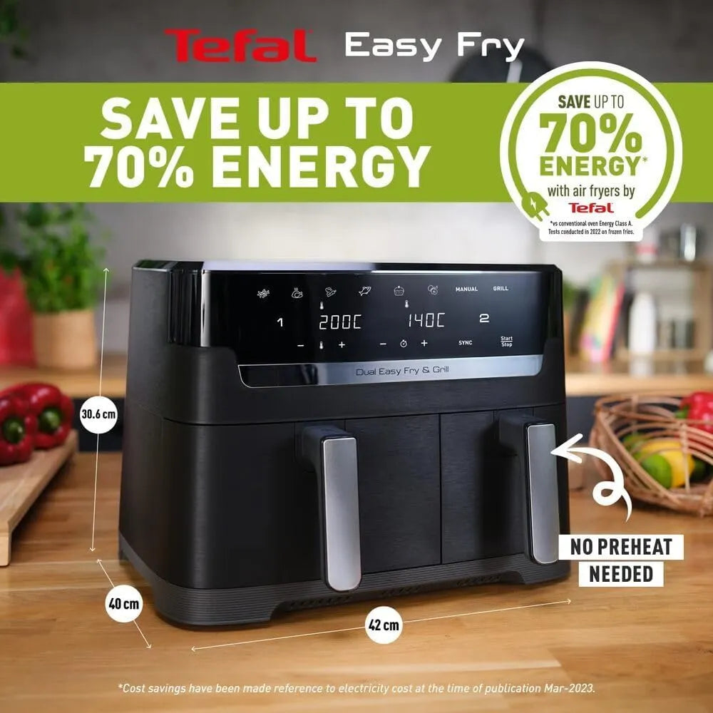Tefal Easy Fry Dual Zone Digital Air Fryer 8.3 L 8-in-1