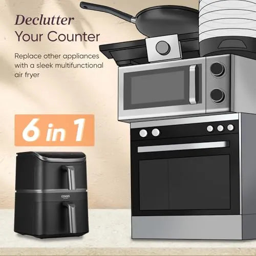 COSORI TurboTower Dual Air Fryer 10.8L Stacked Design