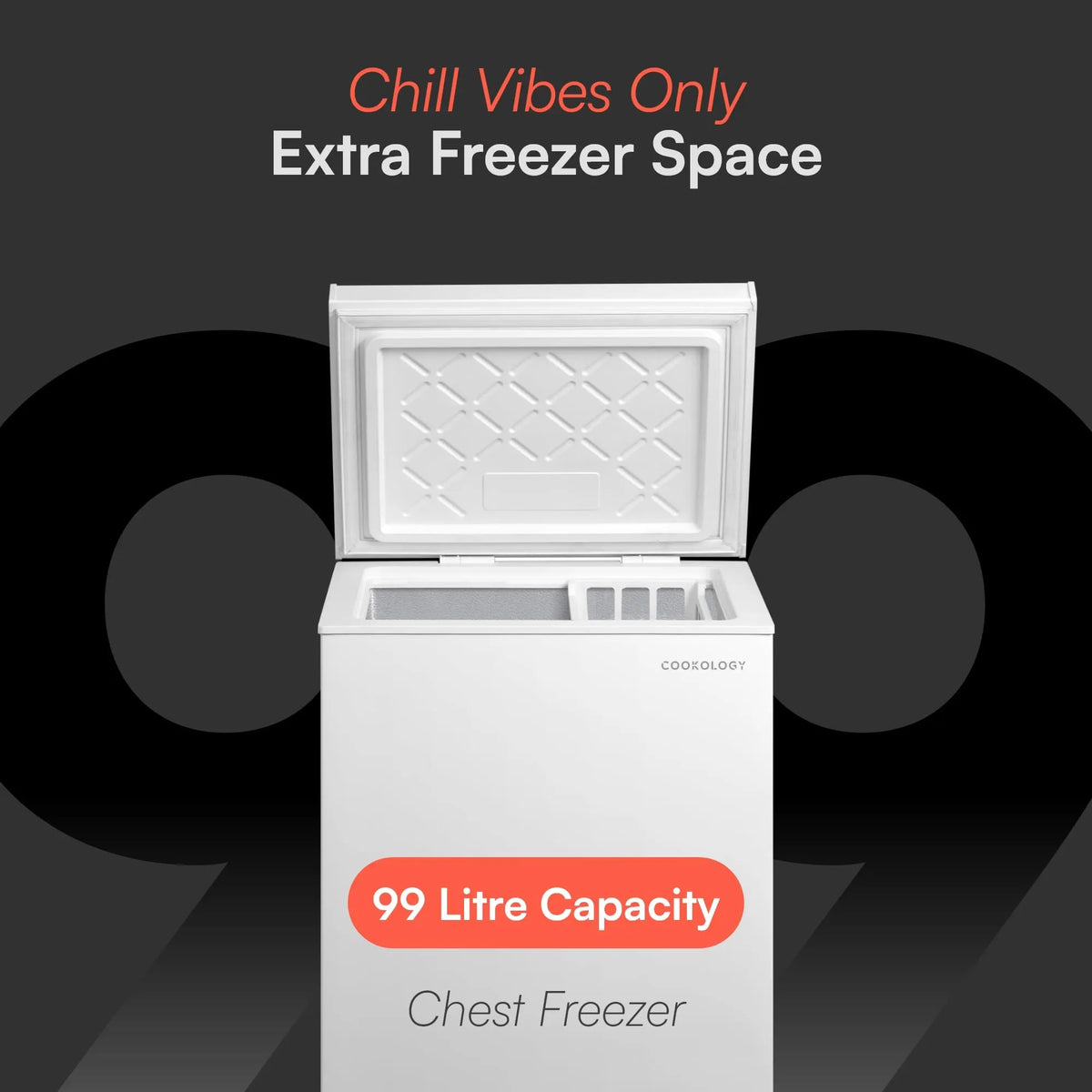 Cookology 99L Freestanding Chest Freezer, White