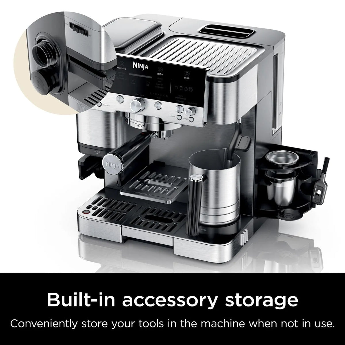 Ninja Luxe Premier 3-in-1 Coffee Machine Espresso, Latte & Cappuccino