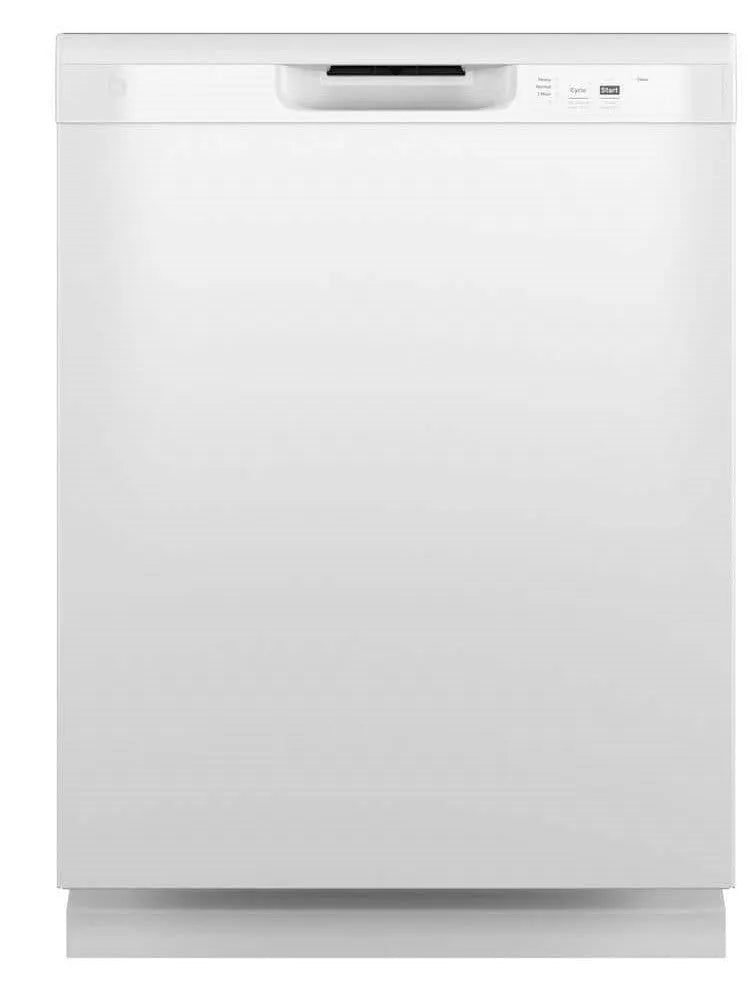 GE 24 in. White Front Control Built-In Tall Tub Dishwasher with 60dBA, ENERGY STAR