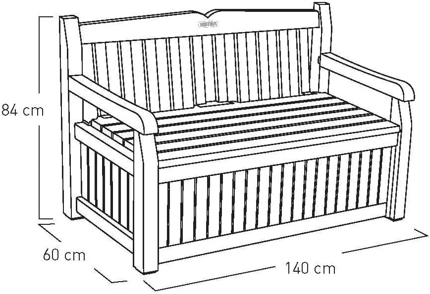 Keter Eden 265L Garden Storage Bench - Wood Effect Beige/Brown