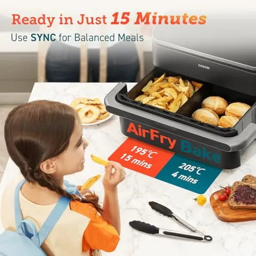 COSORI TwinFry Dual Air Fryer 10L Convertible 8-in-1