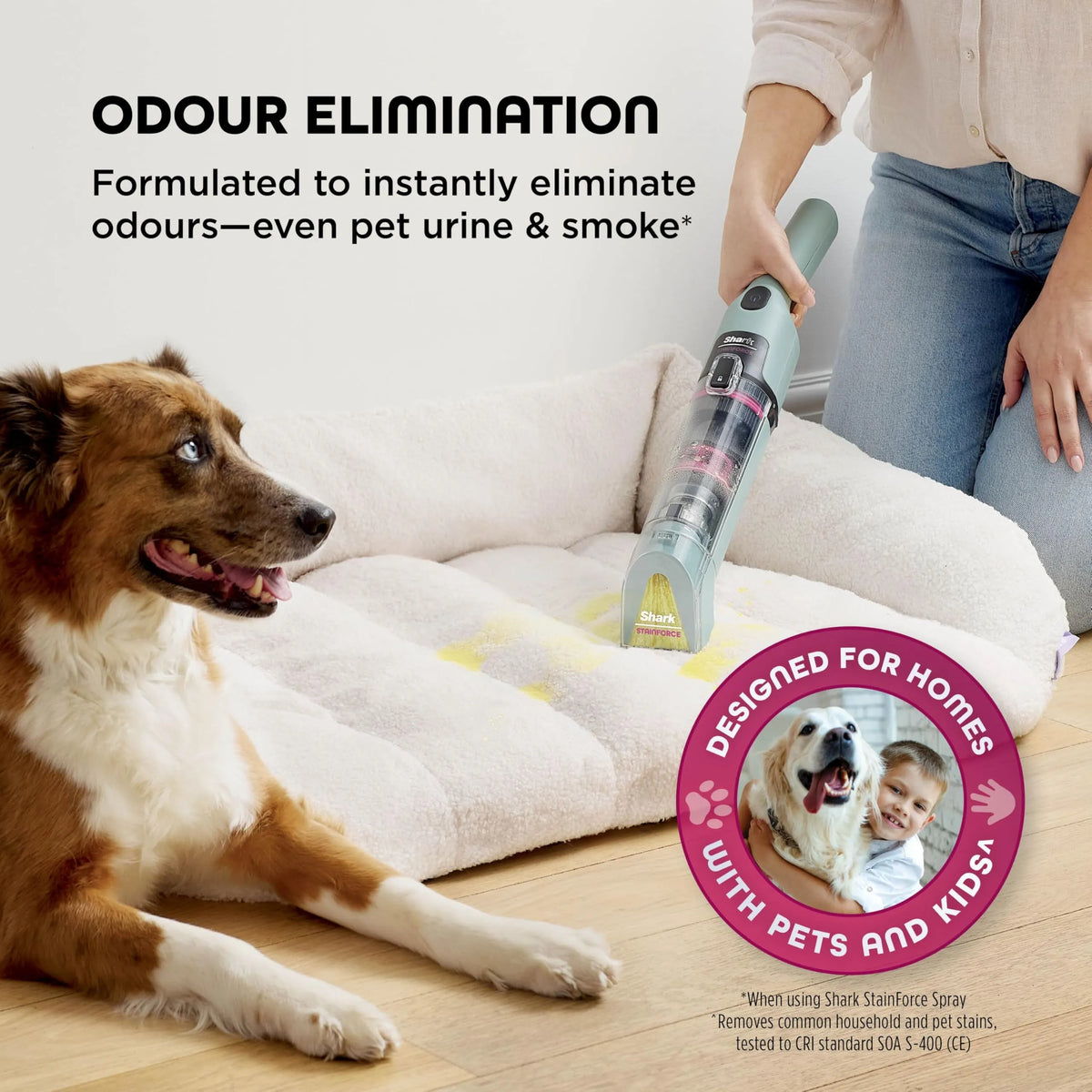 Shark StainForce Cordless Spot Cleaner, Lightweight Portable Spot Stain & Odour Eliminator for Carpets