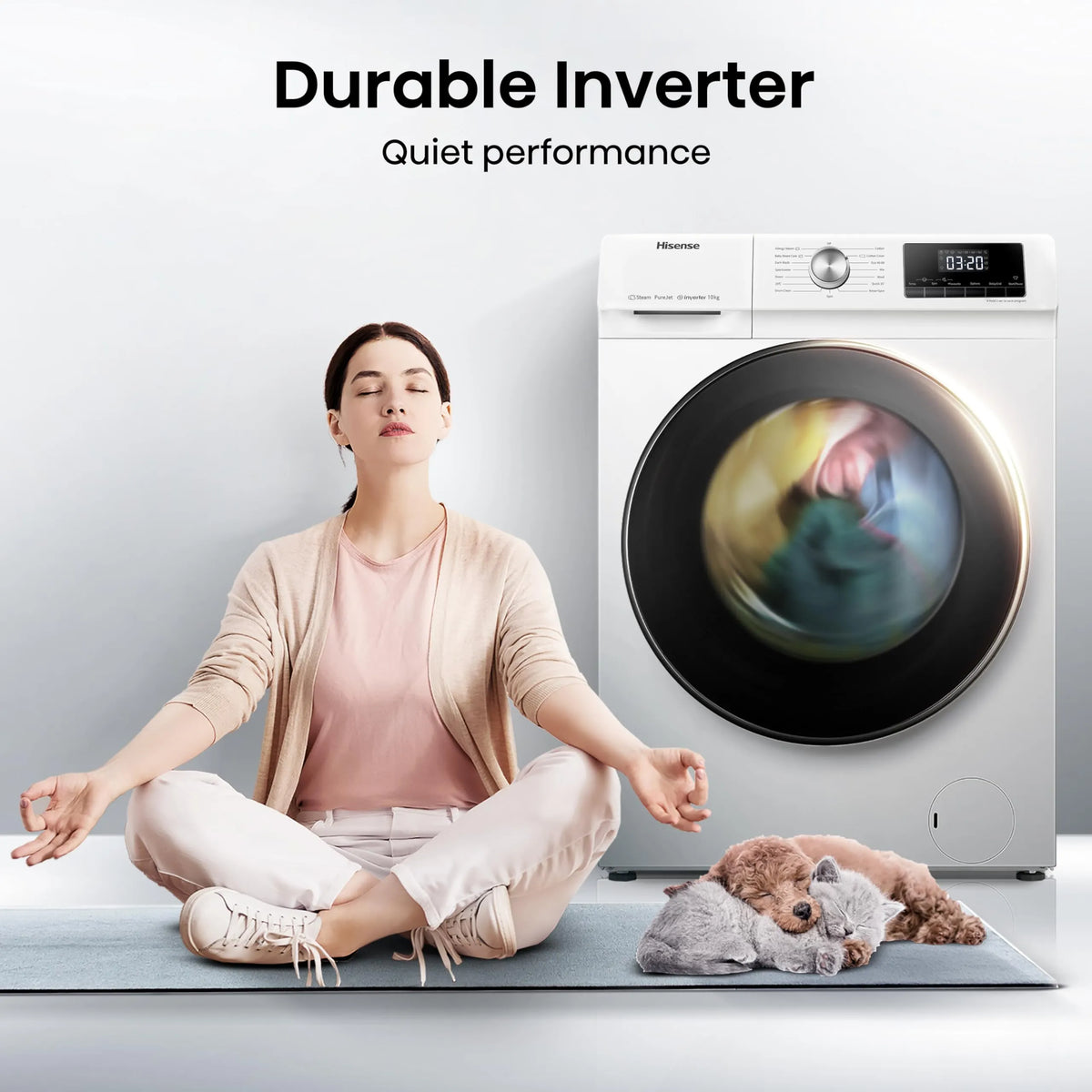 Front Load Washing Machine 10kg 1400rpm Inverter Steam White Energy Class A