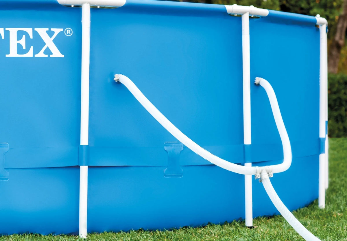 INTEX 12′ x 30″ Metal Frame Above Ground Pool, Filter, Cover, & Maintenance Kit