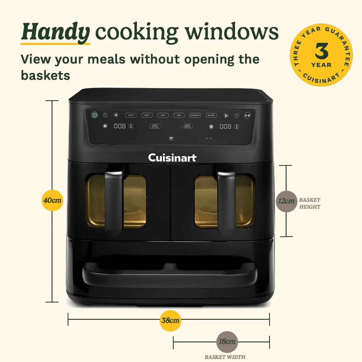 Cuisinart Tri-Zone Air Fryer Oven 13.6L 3 Zones PFAS-Free