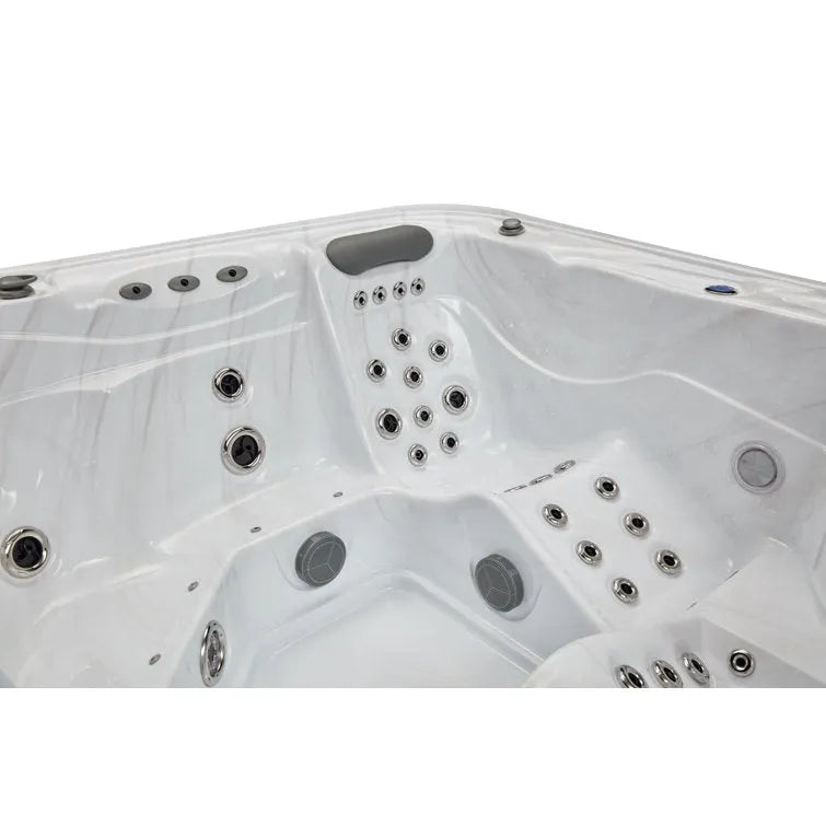 Luxury Spas 77 – Jet Acrylic Square Hot Tub with Ozonator in Gray