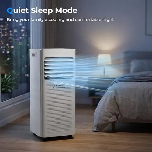 9000 BTU Portable Air Conditioner, 4-in-1 Cooling, Dehumidifier, Fan & Sleep Mode, Remote Control, 24-Hour Timer, Exhaust Hose Kit, Energy Class A