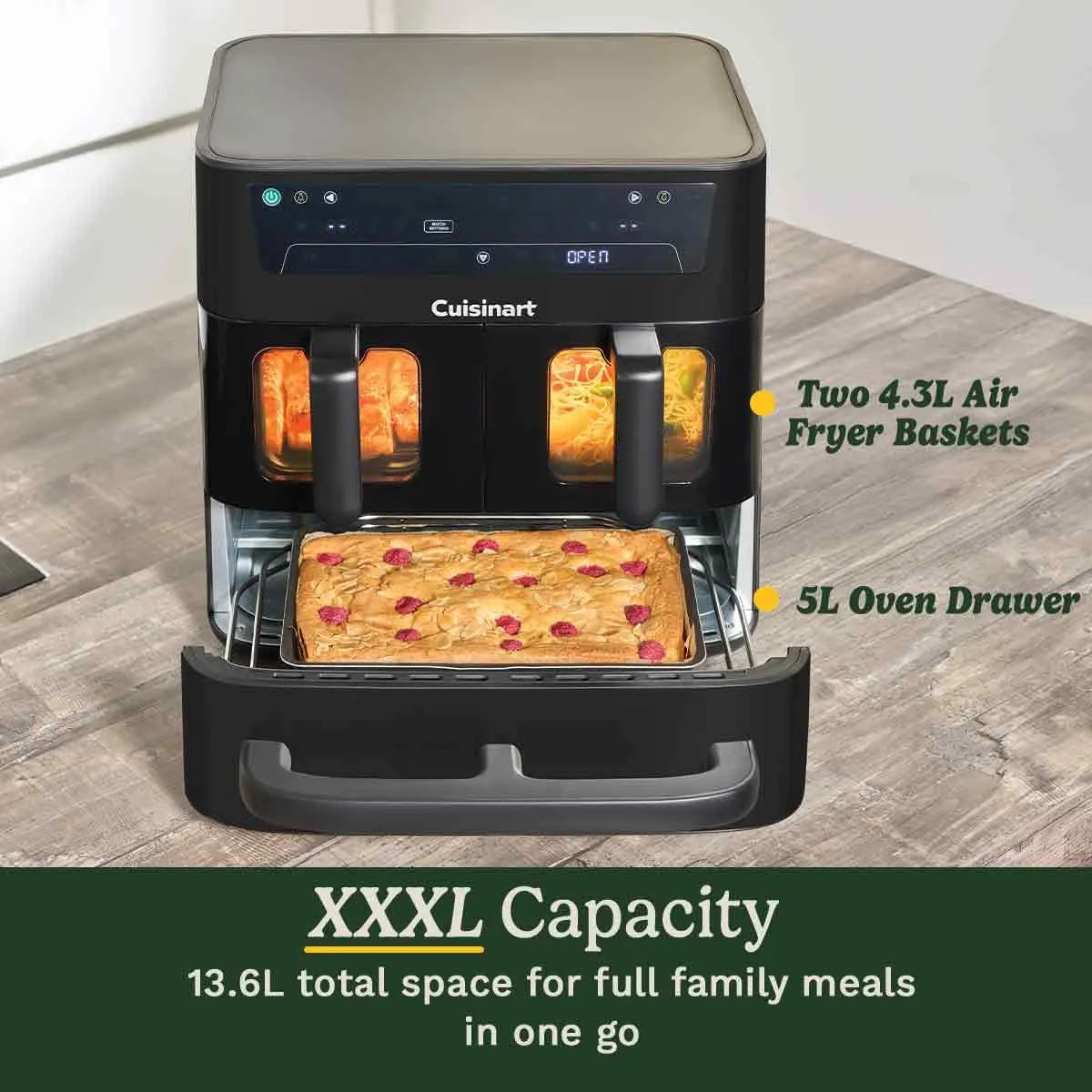 Cuisinart Tri-Zone Air Fryer Oven 13.6L 3 Zones PFAS-Free